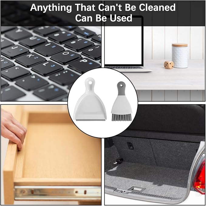 Mini Dustpan and Brush Set Portable Table Top Cleaning Brush and Dustpan Set Dining Table Crumb Sweeper with Soft Bristles Multipurpose Desktop Keyboard Cleaning Tools for Home Office