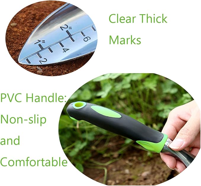 Garden Trowel & Hand Wide Shovel Pointed with Soft Rubberized Non-Slip Ergonomic Handle for Planting, Transplanting, Weeding, Moving and Smoothing Soil - Gardening Gift (Style 2)