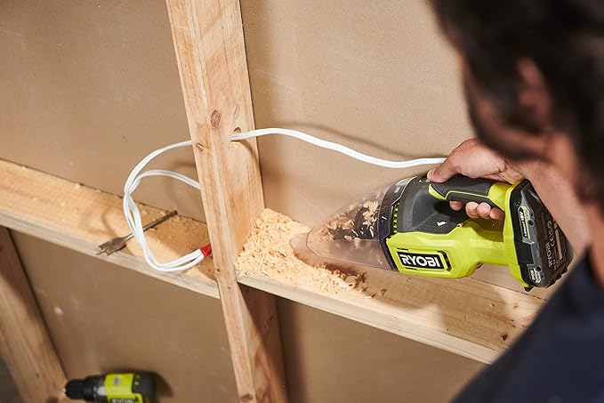 RYOBI - 18V Handheld Vacuum Cleaner with Extension Tube and Hard Floor Brush - 4.24 kPa - 0.85 m3/Min - Collector 600 ML - Comes with Crevice Tool with Retractable Brush - RHV18F-0