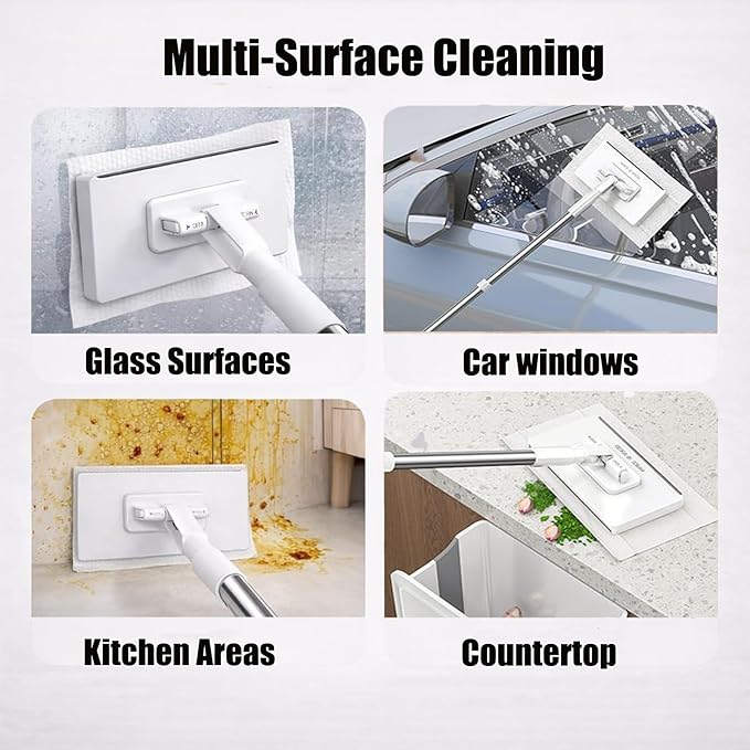 Snap Grip Mini Mop, Clever Zero Touch Cloth Changing Mini Mops, 39 Inch Retractable Gap Dust Cleaner Lazy Mops with Locking Head & Sweeping Cloths for Multi Cleaning