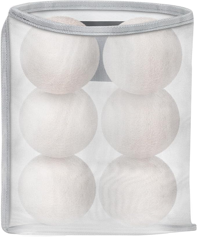 Kevenal Magnetic Wool Dryer Balls Holder - Nylon Bag for Laundry Room Organization - Wool Balls for Dryer Container, Magnetic Laundry Dryer Sheet Holder