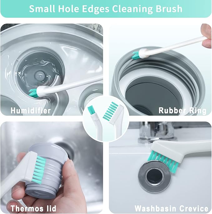 Small Cleaning Brush Tight Spaces, 8pcs Crevice Cleaning Brushes Tool for Household Use, Tiny Cleaning Brush Mini Parts Humidifier Toaster