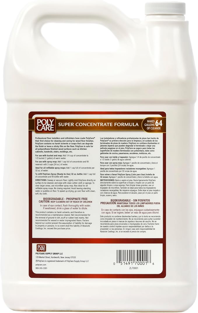 Hardwood Floor Cleaner Super Concentrate - 128 Fl Oz - Fresh- Dilute Concentrate with Water for Spray Mops and Spray Bottles - Residue-Free Floor Cleaning Solution