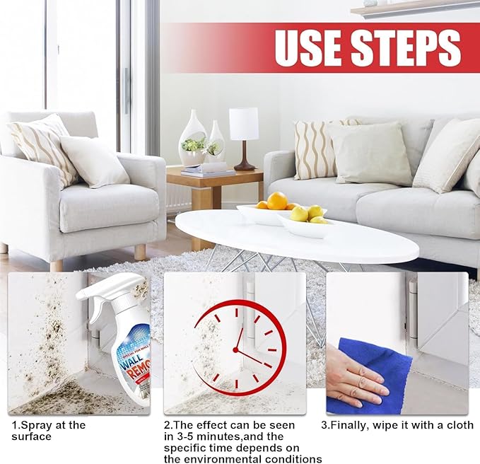 Highly Effective Removal Spray, 8.12 Fl.Oz Wall Cleaner Spray, 2026 Upgrade Multipurpose Cleaning Spray for Wood, Tile, Fabric, Sink, And Bathrooms, Kitchens, Long-Term Protection
