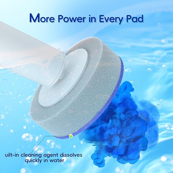 LFBEAR Disposable Toilet Brush Wand, Wall Mounted Toilet Cleaner Kit with Holder, 36 Refills Replacement Heads for Bathroom Cleaning（Only 36 Refills）