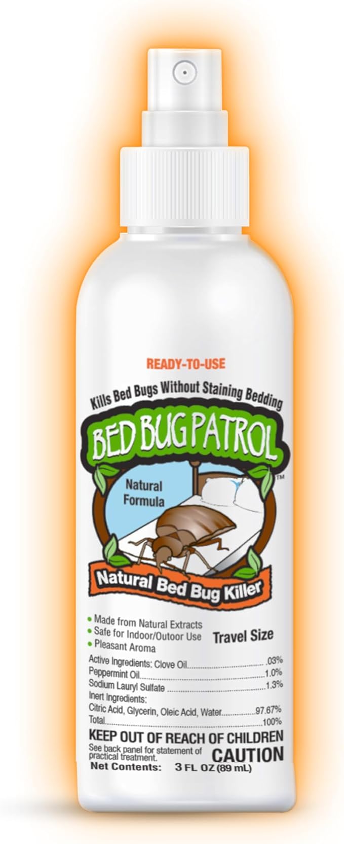 TSA Approved Bed Bug Spray 3oz – Natural Plant-Based Killer for Luggage, Travel, Hotels, Airbnb, Cars & Buses – Safe for Children & Pets – Compact On-The-Go Use – Bed Bug Patrol
