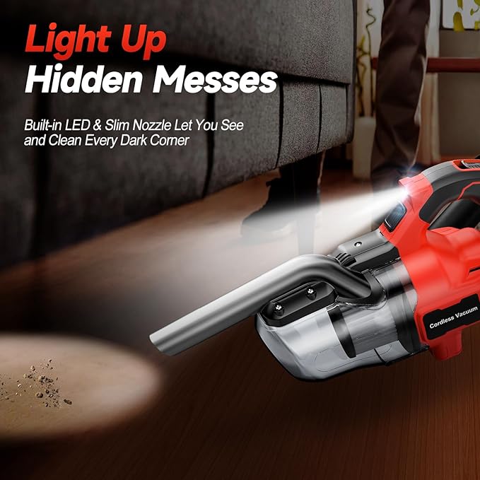 Cordless Handheld Vacuum Cleaner Compatible with Milwaukee 18V Battery,16000Pa Portable Shop Vacuum with 2 HEPA Filters & 4 Attachments, Lightweight Vacuum for Car, Home & Garage-Tool Only, No Battery