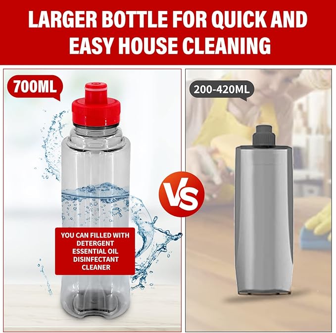 Spray Mops for Floor Cleaning, Microfiber Spray Cleaning Mop Kit with 3 Reusable Washable Pads 700ML Refillable Bottle and Scrubber Flat Mop with 360 Degree Swivel Head for Hardwood Laminate