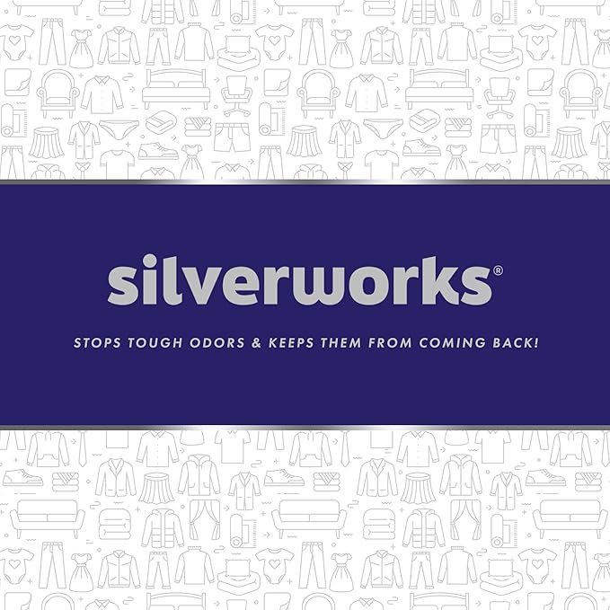 SilverWorks! Fabric Spray Odor Eliminator For Home - Powerful, Natural Silver Ion Deodorizing Technology - Clothes, Furniture And Couch Deodorizer Odor Eliminator And Refresher Spray -16.9oz