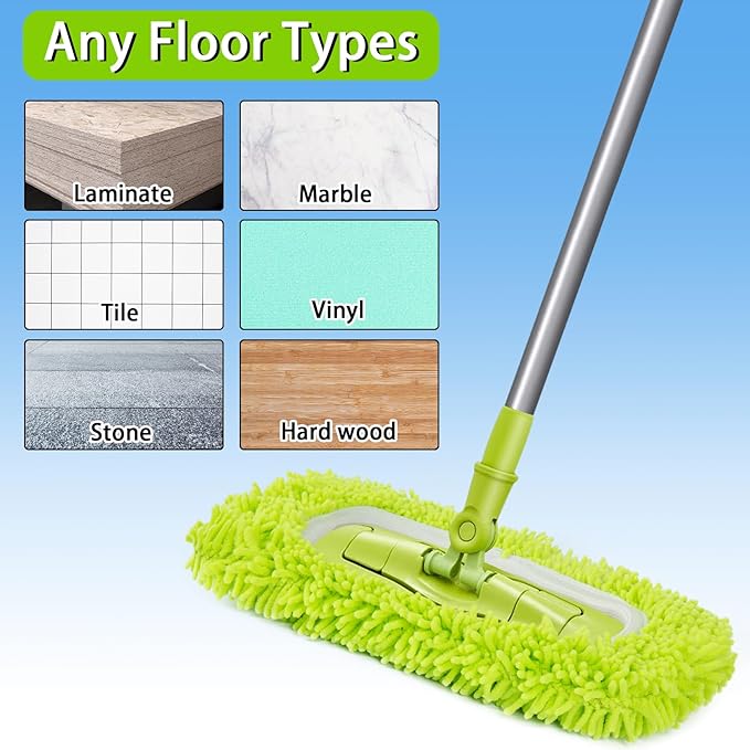 Reusable Dry Sweeping Cloths Microfiber Wet Mop Pads Compatible with Swiffer Sweeper Mop Replacement Sweeping Mopping pad Refills for Hardwood Surface Floor Cleaning (8PCS)