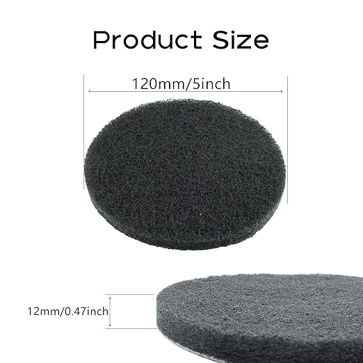 8PCS 5'' Scrubber Scouring Pads, Drill Powered Brush Tile Scrubber Scouring Pads for Furniture Automotive Cleaning, Rust Removal, Gray
