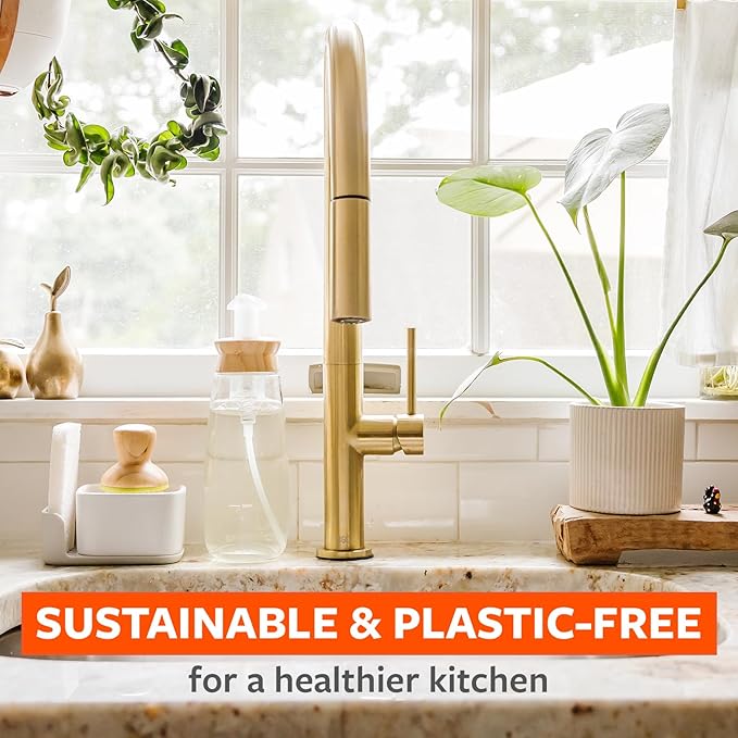 Full Circle Plain Jane, 100% Plant-Based Cellulose Sponges – Pack of 3 – Plastic-Free, Natural Sponge, No Microplastics, Safe for Nonstick Cookware