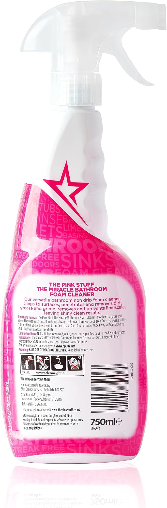 Stardrops - The Pink Stuff - The Miracle Bathroom Foam Cleaner 750ml 2-Pack Bundle