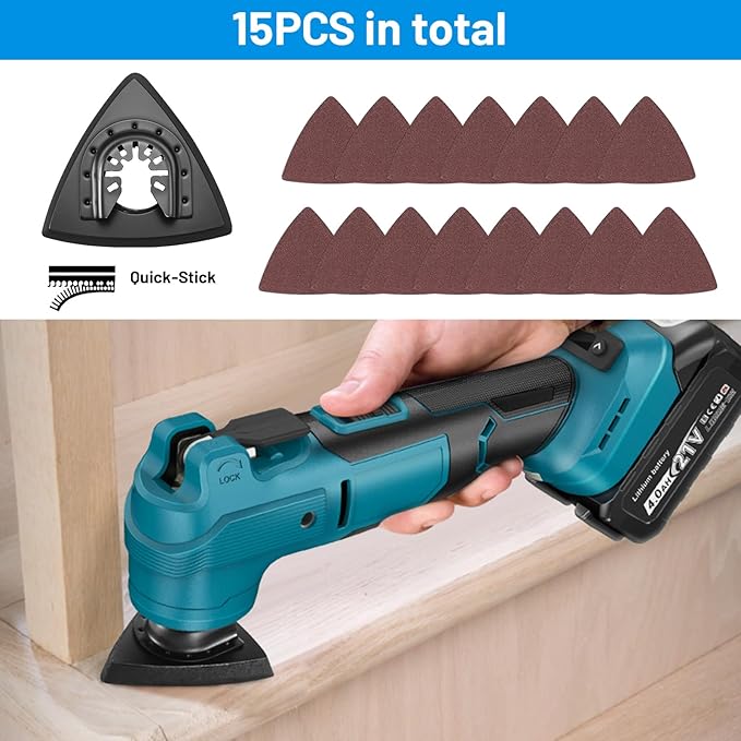 Oscillating Multi Tool Blade Kit 22PCS, Oscillating Tool Blades with Sandpaper, Multitool Blades Kits for Wood Metal Plastics