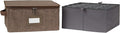 Covermates Keepsakes - Adjustable Zip-Top Storage Box - Configurable FlexGrid Compartments - Heavy Duty Polyester- Reinforced Handles - Stackable Design - Indoor Storage, Brown Heather