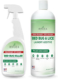 Hygea Natural Bed Bug & Lice Extra Strength Elimination Duo - Includes 24 oz Lice & Bed Bug Spray & 32 oz Laundry Additive - environmentally responsible Formula - Pest Control for Home & Travel