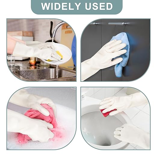 2 Pairs, 15 Inches, Nitrile Cleaning Gloves, Kitchen Dishwashing Gloves, Reusable, Durable, Water-Resistant, And Hypoallergenic (Small)