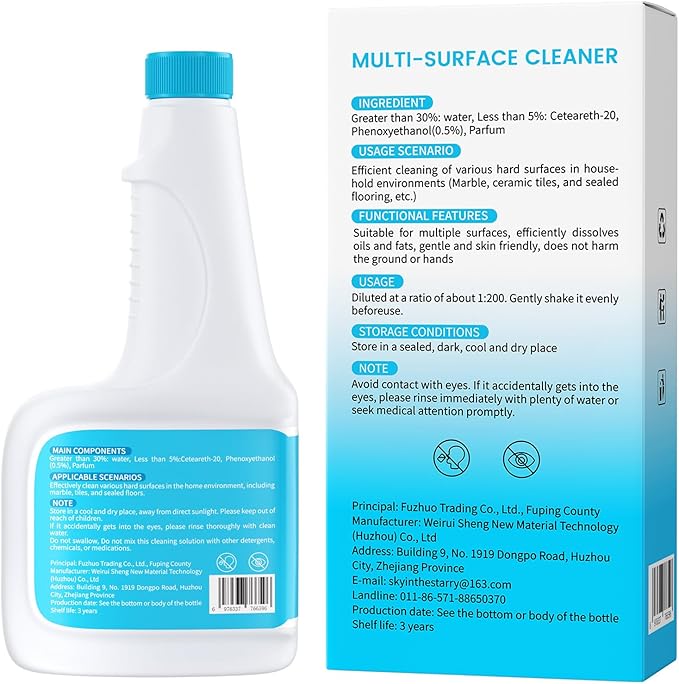 Floor Cleaning Solution, Dilution Ratio 1:200, Compatible with Eufy Cleaning Solution, Eco-Friendly, Plant-Based,Compatible with Omni C20, X8 Pro, X10 Omni, G series, L Series (1 bottle)