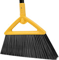 Heavy Duty Angle Broom - Yellow Broom for Outdoor & Indoor, Garage, Driveway, Sidewalk, Kitchen & More, Long Handle