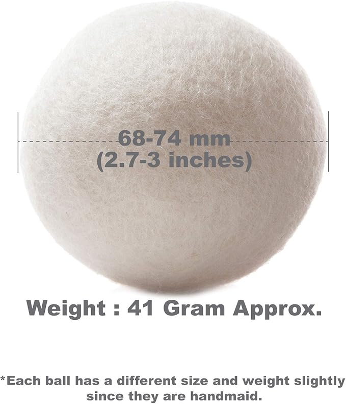 Wooland Wholesale Bulk Laundry XL Premium Wool Dryer Balls - 100% New Zealand Organic Wool Natural Fabric Softener for Sensitive Skin, Babies (100 Count)