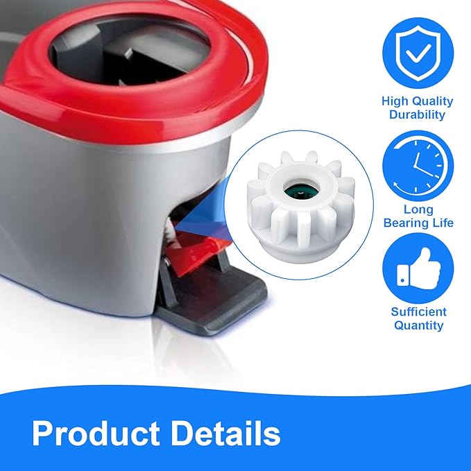 6Pcs Spin Mop Replacement Parts, Spin Mop Bucket Clutch Bearing Gear Replacement Compatible with Ocedar, One Way Bearing Bucket Gears Pedal Repair Replacement for Vileda and More Rotation Mop