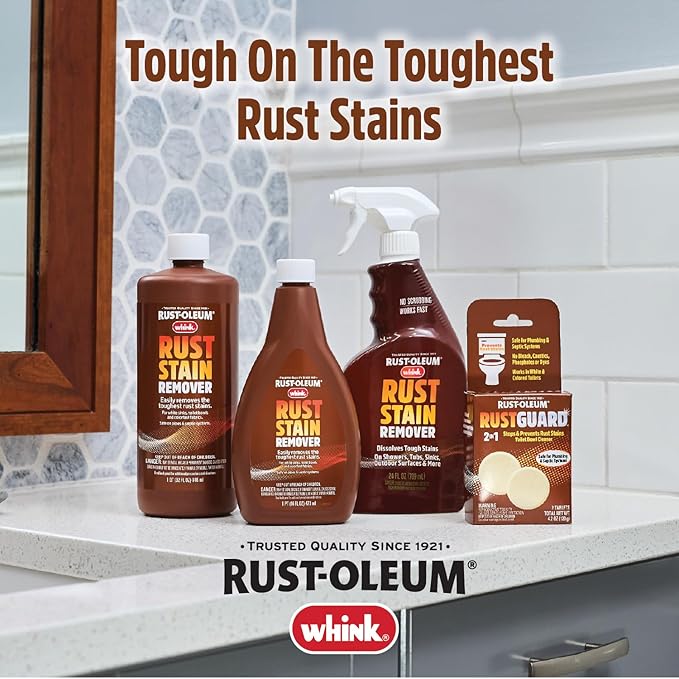 Rust-Oleum RustGuard Rust Stain Remover | Heavy-Duty Iron Stain Remover & Toilet Bowl Cleaner For White & Colored Toilets | 2 Tablet Box