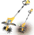 Cordless Tiller Cultivator Compatible with Dewalt 20V: MtiolHig Tiller for Gardening 360RPM Electric Garden Tiller, Brushless Rototiller 9" Width 6.3" Depth for Lawn/Soil Cultivation (No Battery)