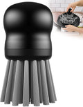 Mini Dish Brush for Cleaning Chicken Shredder, Palm Brush Dish Scrubber with Ergonomic Grip, Kitchen Brush for Washing Dishes, Pans, Pots, Sink (1, Black)