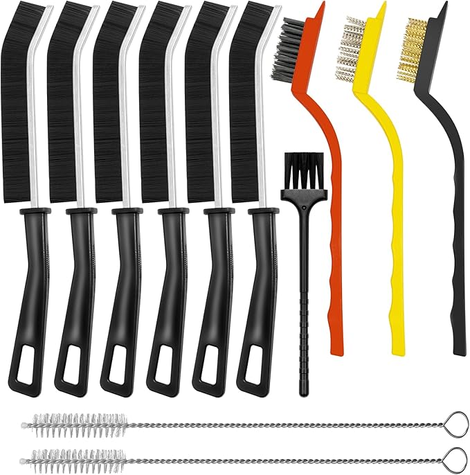 Crevice Cleaning Brush,Hard Bristle Grout Scrub Brushes Tool,Straw Cleaner Brush,Multifunctional Gap Cleaning Supplies Home Essentials for Household Use,Kitchen,Window,Bathroom,Corners(12PCS)
