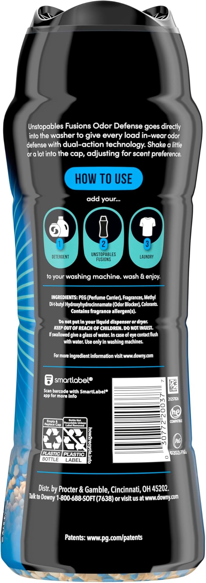 Downy Unstopables Fusions Odor Defense In-Wash Laundry Scent Booster Beads, Daybreak + Clean Scent, 21.1 OZ, 2-in-1 Laundry Beads for Odor Defense