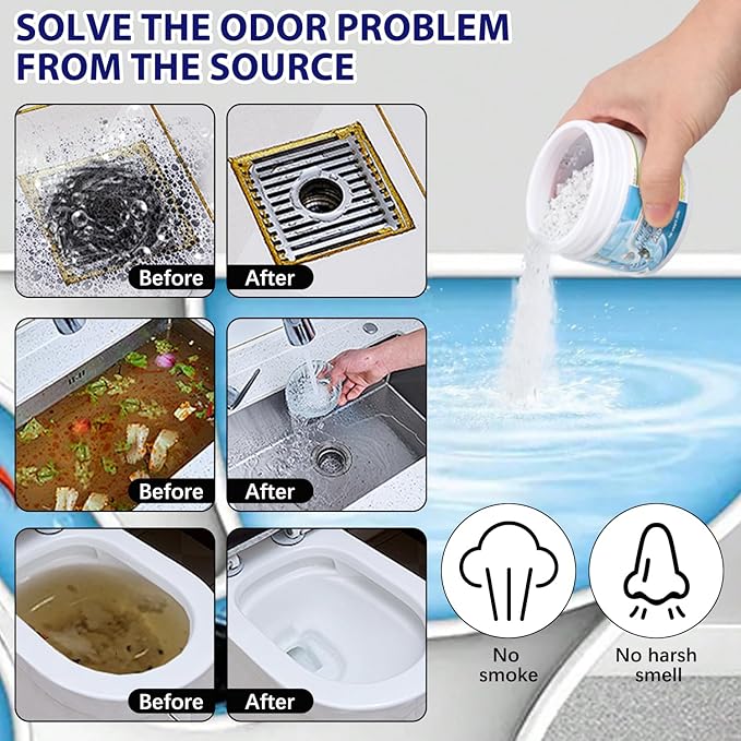 2Pcs Powerful Drain Opener, Pipeline Dredging Agent, New Sink Drain Cleaner, Wild Tornado Pipe Dredge, Upgrade Pipes Cleaning Tool for Kitchen & Bathroom Quick Cleaning, Fast Acting Toilet Unclogger