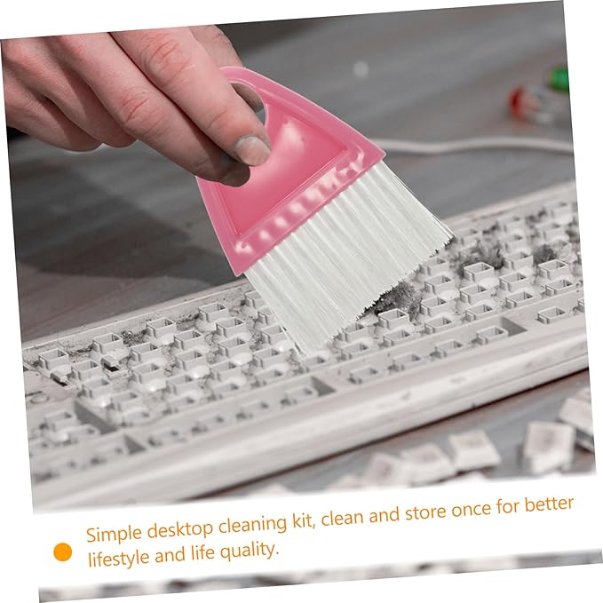 PartyKindom 4sets Mini Desktop Broom Dustpan Compact Home Cleaning Accessory for Keyboard and Laptop Maintenance Material Hanging for