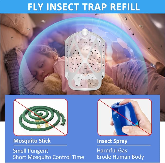 8 Pcs Flying Insect Trap Refill Cartridge Kit Replacement Compatible with Plug-in Light M364 and Max