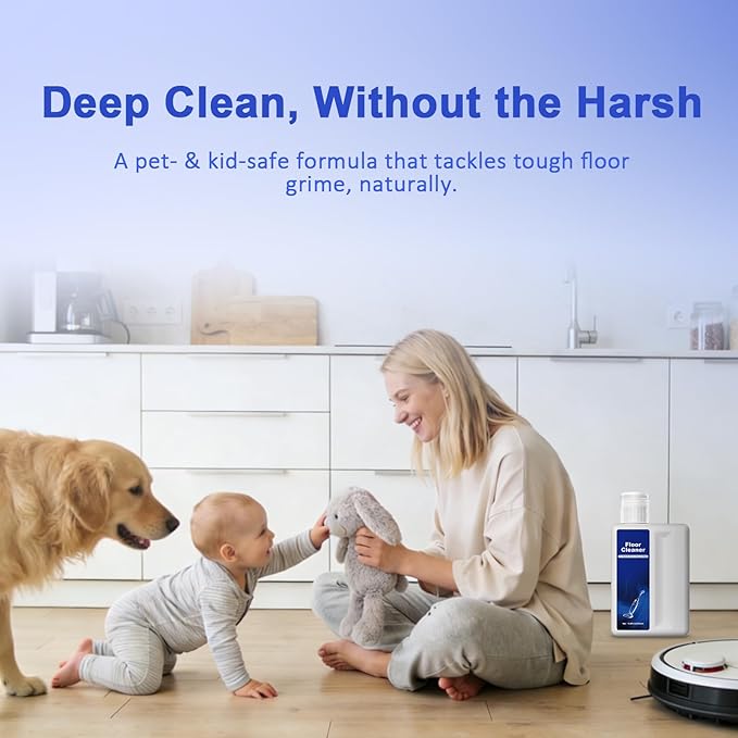 Floor Cleaning Solution Compatible with Dreame Cleaning Solution, Pet-friendly & No Residue, Floor Cleaner for All Robot Vacuum Cleaners and Wireless Wet Dry Vacuum Cleaners (Original, Total 1 L)
