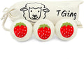 Wool Dryer Balls，New Zealand Wool Laundry Balls for Dryer (Pack of 3, Strawberry Handmade Pattern)，Softens Clothes,Naturally Reduces Drying Time and Static Electricity