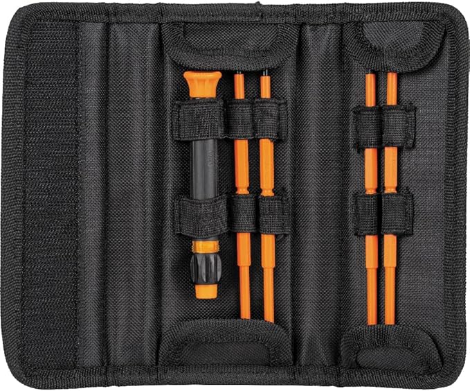Klein Tools 32584INSR Precision 8-in-1 Screwdriver Set with Case, 1000V Rated Insulated Set with Phillips, Slotted and Tamperproof TORX Bits