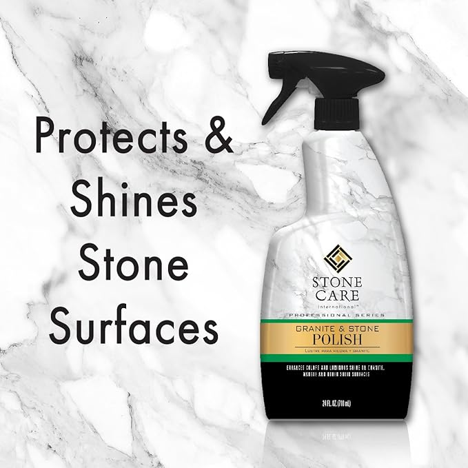 Stone Care International Granite Stone Polish - 24 Ounce - for Granite Marble Soapstone Quartz Quartzite Slate Limestone Corian Laminate Tile Countertop