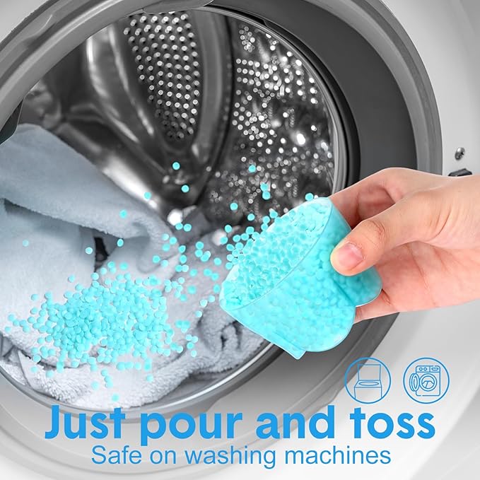 8 Pack in Wash Scent Booster Beads 73.6 oz Laundry Boosters Laundry Room Beads(Coconut Scent)