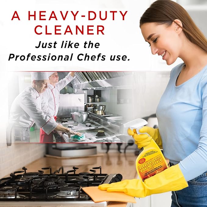 Smart 'n Easy Barbecue Grill & Oven Cleaner Plus - For BBQ Grills, Ovens, Stoves, Drip Pans, Cooktops, Burners, PLUS More! - Removes Oil, Grease, Cooking Remains - Chef's Choice - 22oz Spray