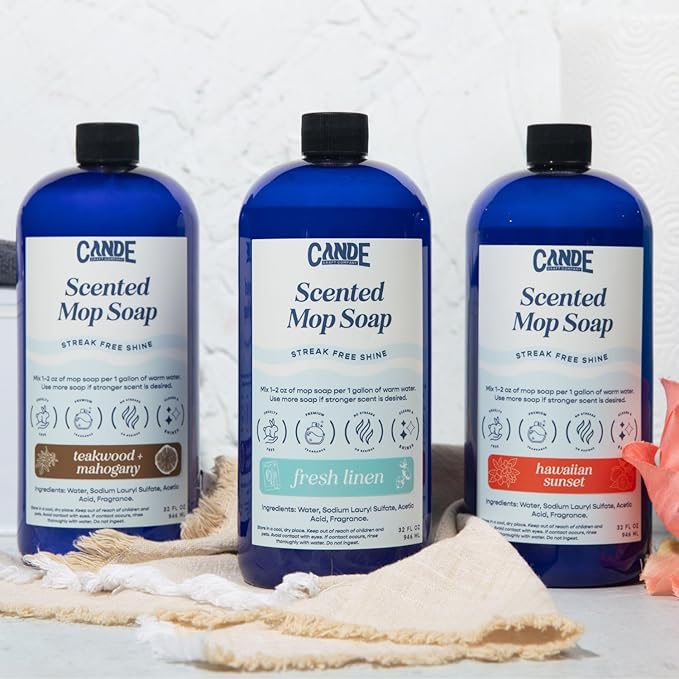 CANDE Mop Soap - Highly Scented Mop Soap, Luxury Floor Cleaner, Premium Fragranced Floor, Streak-Free Shine, 32 oz (Apple Caramel Crisp)