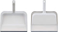 Superio Clip-On Dustpan with Rubber Lip - 10-inch Wide Durable Plastic Dust Pan with Comfort Grip Handle, White, 2-Pack