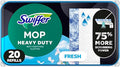 Swiffer Heavy Duty Mop Wet Multi-Surface Cloth Refills for Floor Mopping and Cleaning, Outdoor Window Fresh Scent, 20 count