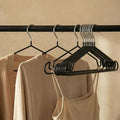 Clothes Hangers, 20Pack,Black Metal Hangers,15.7'W Space-Saving Shirt Hanger,Non-Slip Heavy Duty Hanger with Deep Shoulder Notches for Dress and Camisole