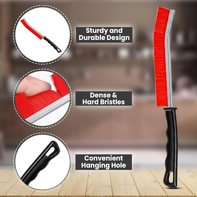Crevice Cleaning Brush Set – 6Pcs Hard Bristle Cleaning Tools for Grout, Tile Floors, Gaps & Narrow Spaces – Small Grout Scrub Brush for Cleaning Bathroom, Shower, Window Tracks, Kitchen