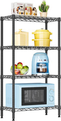 IZEUK 4 Tier Steel Storage Shelves, Heavy Duty Metal Shelf Wire Shelving Rack for Pantry, Kitchen, Living Room, or Office Organization (11.8" D x 25.6" W x 45.5" H, 1000LBS, Black)