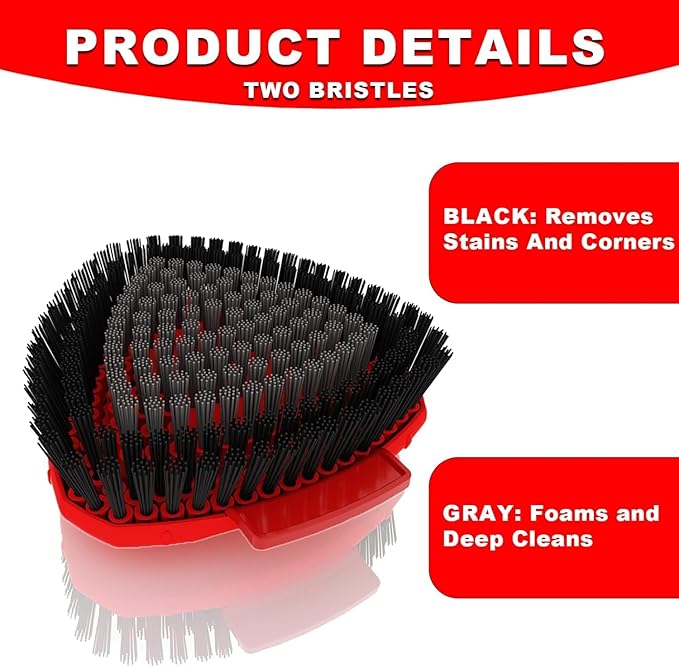2 Pack Upgrade Scrub Brush Replace Heads Compatible with O Cedar EasyWring 1 Tank Spin Mop,Mop Replacement Scrubber Head Brush,Floor Cleaning Brush,More Layers of Bristles for Bathroom, Deck, Kitchen