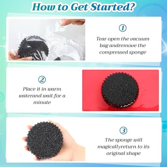 20 Pack Black Scrub Sponges Multi Functional Temperature Sensitive Non Scratch Dish Sponge for Washing Dishes Kitchen Bathroom