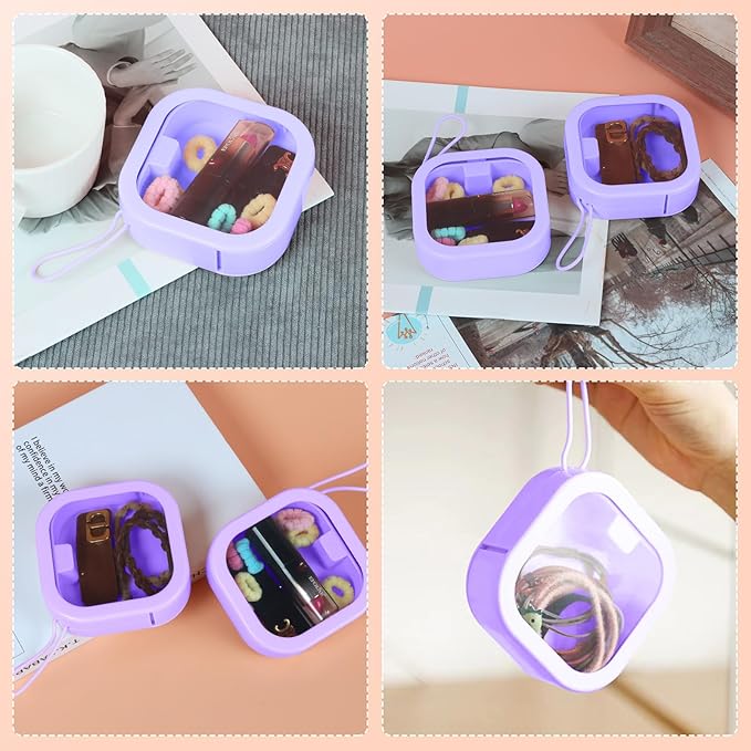 Hair Tie Organizer, Small Portable Hair Accessories Storage Can Be Stackable Or Hung On The Wall, Small Items Holder Hair Tie Organizer for Jewelry Hair Stuff Hair Clip Cotton Swab