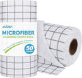 AIDEA Microfiber Cleaning Cloth Roll, 50PK, Microfiber Kitchen Towels, Reusable Paper Towels Tear Away Cloth, Lint Free Rags for House, Window, Cleaning Supplies 11.5"×11.5"