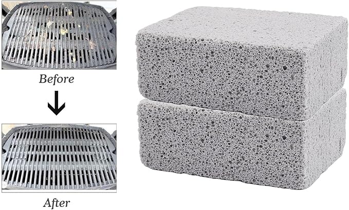 Reusable Grill Cleaning Brick for BBQ and Griddle - Effective Pumice Stones Foam Glass Cleaner with Safe Material - Multifunctional Kitchen Tool for Grease Removal and Rust